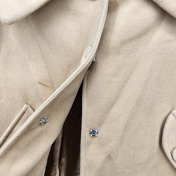 Buffalo David Bitton Women's Large Beige Swing Coat Button Front 3/4 Bell Sleeve - Picture 9 of 12
